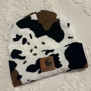 Cow print beanie